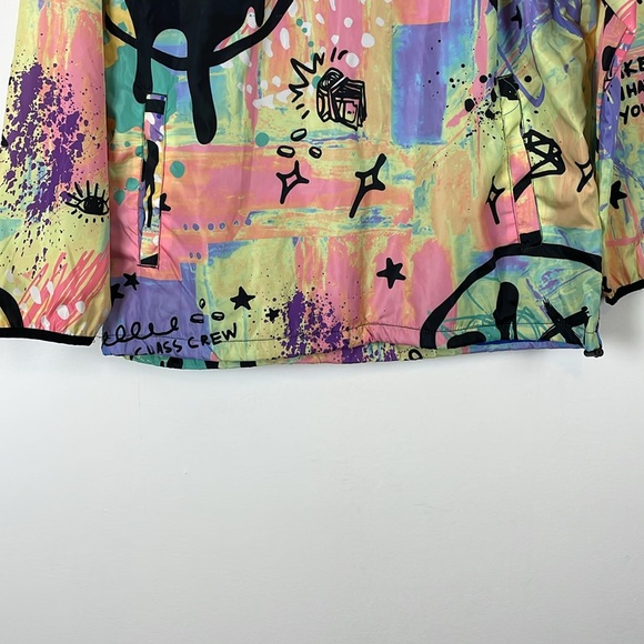 Reason World Class Crew Running Paint Graffiti Windbreaker Pullover Men M Jacket - Picture 2 of 9